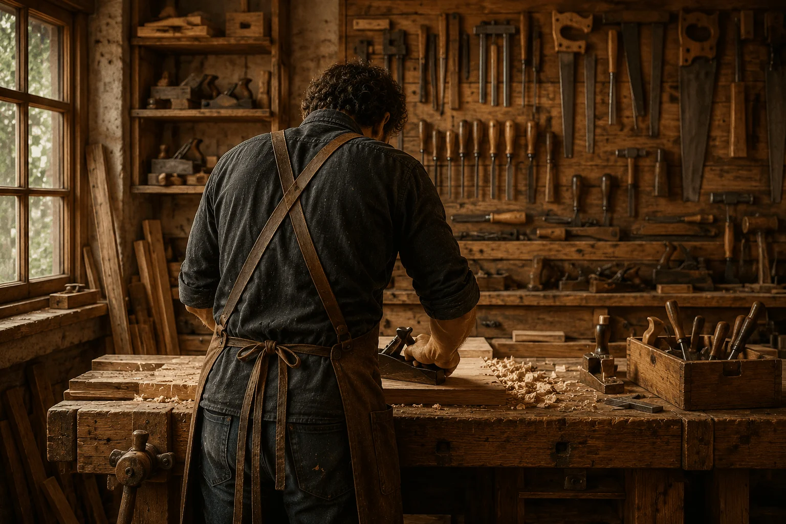 Carpintero trabajando en un proyecto de madera en Gran Canaria