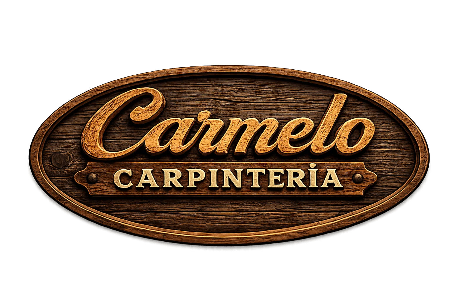Logo elíptico de Carmelo Carpintería
